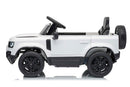 Macchina Elettrica per Bambini Licenza Land Rover Defender Small 12V con Telecomando Bianco