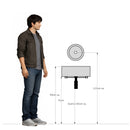 Lavello Rettangolare 45x35 cm con Rosone Installazione a Muro in Cemento Madrid Grigio