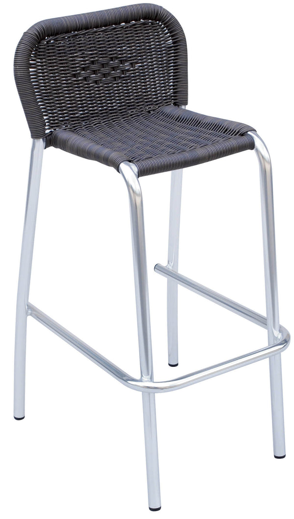 online Barhocker aus Aluminium und grauem Vorghini-Geflecht