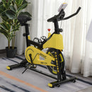 Cyclette Spinning 50x100x101-113 cm con Schermo LCD e Supporto Smartphone  Gialla