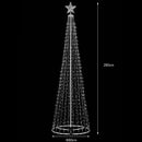 Albero di Natale Luminoso Ø80x280 cm 753 LED con 8 Giochi di Luce da Esterno in Metallo Blu      