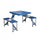 Klapptisch-Set mit 4 Campinghockern aus blauem Aluminium