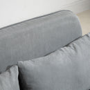 Divano Letto Singolo con Seduta Regolabile in 5 Posizioni 105x80x78 cm in Finta Pelle Grigio Chiaro  