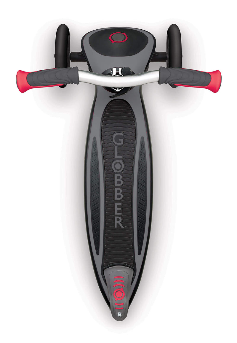 Monopattino 3 Ruote Pieghevole 5 Altezze Max 50 Kg Globber Master Grigio e Rosso