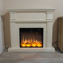 Camino Elettrico da Pavimento 114x102,3x28,2 cm Effetto Fiamma 1500W Sined Caldera Bianco
