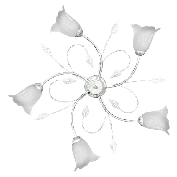 prezzo Deckenleuchte 5xE14 M.Bi Silver Mount White Schwammglas E-Energy Teresa
