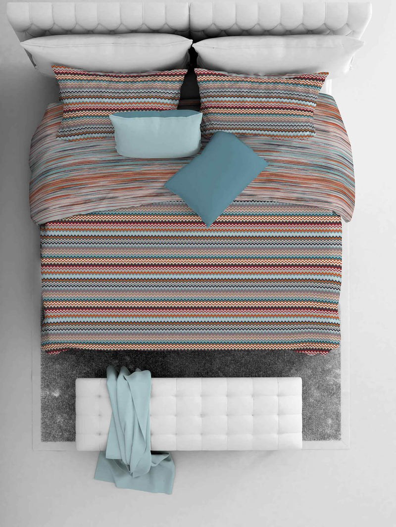 Copripiumino Matrimoniale Stampato Athena Rabat Multicolore