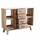 Credenza Adam 120x40x90 h cm in Pino riciclato Marrone
