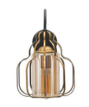 Lampada da Muro Iron Class 21x30x32 cm in Ferro e Vetro Oro e Nero