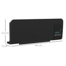Termoventilatore da Parete Oscillante 54,5x12x21,5 cm in ABS Nero