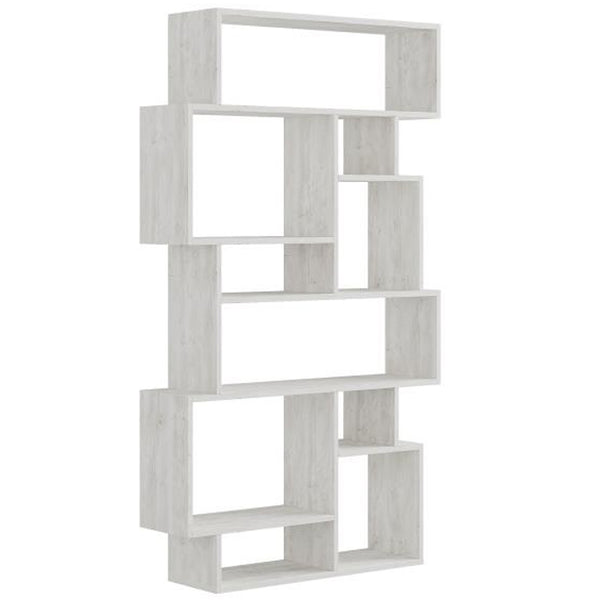 sconto Libreria Moderna 168x96x25 cm Scaffale 8 Ripiani in MDF Bianco Frassinato