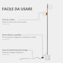 Lampada da Terra 35x35x165 cm E27 con 2 Paralumi a Sfera  Oro