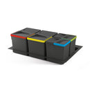 Pattumiera Differenziata 2 Contenitori per Cassettone 31,2x21,6 cm H21,6 cm Emuca Grigio antracite