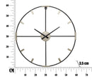 Orologio da Muro Sticky Ø60x3,5 cm in Ferro Nero e Argento