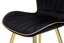 Set 2 Sedie Paris Space Nera e Oro 46x58x77 cm in Legno e Ferro 