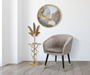 Tavolinetto Glam Spiral Ø38x61,5 cm in Ferro MDF e Vetro Oro e Multicolor