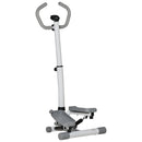 Stepper con Monitor LCD Manubrio Regolabile ed Elastici in Acciaio e ABS Bianco e Grigio      