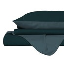 Copripiumino Piazza E Mezza con Sacco e Federe in Tinta Unita Double Face Linea Zoe Ottanio e Salvia 