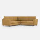 Divano Angolare 5 Posti 228x228x85 cm Yasel in Tessuto Ocra
