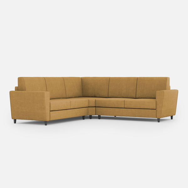 Divano Angolare 5 Posti 228x228x85 cm Yasel in Tessuto Ocra acquista