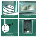 Casetta Box da Giardino in Lamiera Verde 246x192.5x177.5 cm 