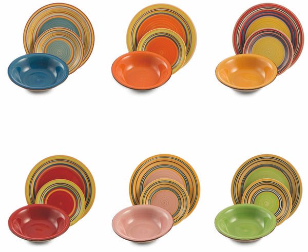acquista 18-teiliges Geschirrservice aus mehrfarbigem Steinzeug von Soriani Saint Tropez