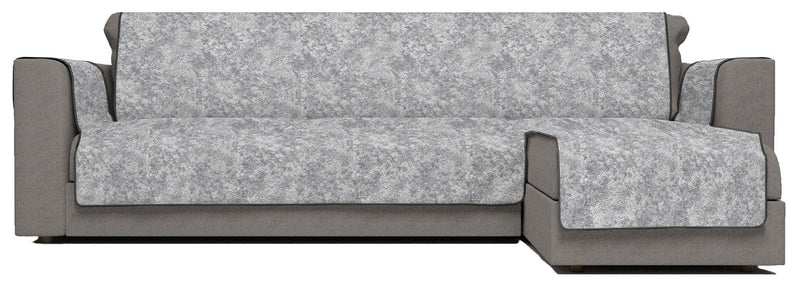 Copridivano con Penisola Destra in Poliestere e Cotone Grigio Scuro Varie Misure