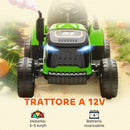 Trattore Elettrico per Bambini 12V con Rimorchio Staccabile 139x58x55 cm e Telecomando Verde  