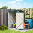 Casetta Box da Giardino Porta Attrezzi 100x104x160 cm con Porta a Battente in Acciaio Galvanizzato Verde      