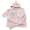 Accappatoio per Neonati 6-18 Mesi 50x30x2 cm in Spugna di Cotone Lovely Rosa