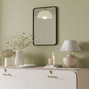 Specchio da Bagno 50x2,5x70 cm con Cornice in Metallo e Gancio Nero      