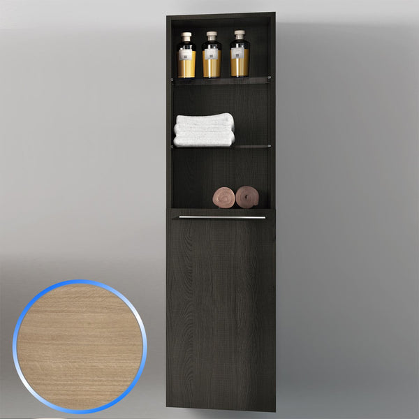 Badezimmerschrank aus hellem Eichenholz 40 x 150 cm Fosterberg Porto 2 online
