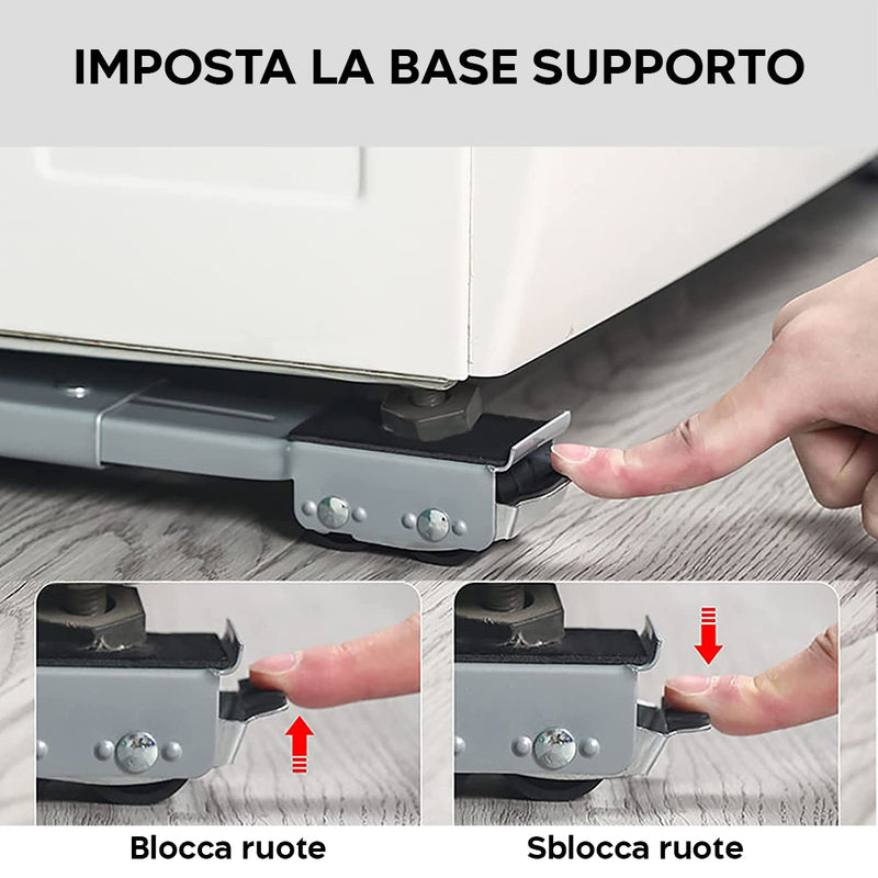 Barre per Trasporto Elettrodomestici Estensibili Max 200 Kg con Ruote