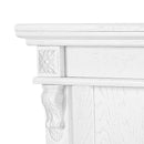 Camino Elettrico da Pavimento 90x100x30 cm Effetto Fiamma 1500W Solomon & Lorance Bianco