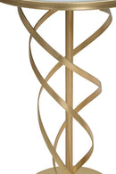 Tavolinetto Glam Spiral Ø38x61,5 cm in Ferro MDF e Vetro Oro e Multicolor