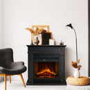 Camino Elettrico da Terra 89,5x90,5x28 cm Jefferson in Legno Nero      