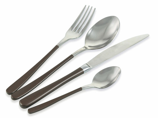 sconto Service-Set Besteck 24-teilig in Stahl Villa d'Este Home Tivoli Officina Brown