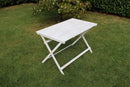 Tavolo Pieghevole 120x70x74 h cm in Legno di Acacia Bianco