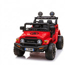 Macchina Elettrica per Bambini Fuoristrada Toyota Fj Cruiser 12V Telecomando Ruote in Gomma e Sedile in Pelle Rosso