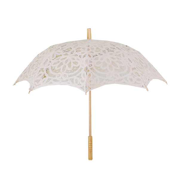 Sonnenschirm Regenschirm aus cremefarbener perforierter Spitze cm Ø80x66 acquista