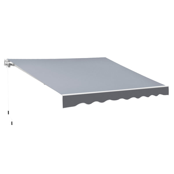 sconto Tenda da Sole da Esterno 250x200 cm Avvolgibile Manualmente in Alluminio e Poliestere Grigio e Bianco