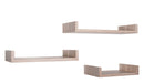 Set 3 Mensole da Parete 60-50-40x23,7x8 cm in Fibra di Legno Calamita Maxi  Rovere Naturale/Sagerau