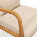 Poltrona in Stile Scandinavo 61x78x76 cm Struttura in Legno Rivestimento in Velluto Beige  