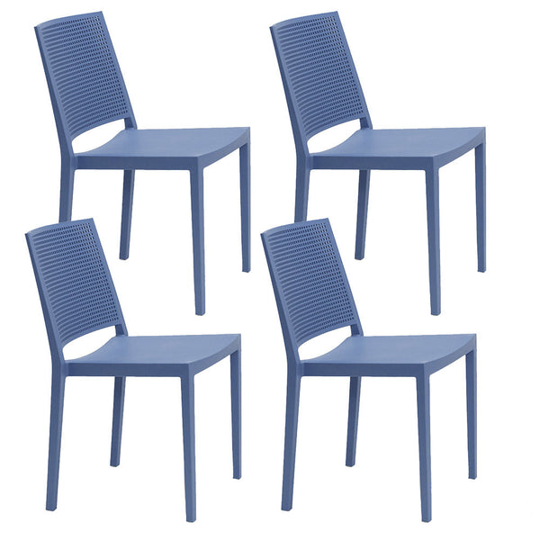 sconto Satz von 4 stapelbaren Stühlen 81 x 46 x 56 cm aus Polypropylen und Portzuckerpapier aus Glasfaser