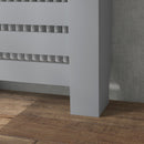 Copritermosifone a Doghe 78x19x95.5 cm Copricalorifero a Griglia con Cassetto in MDF Grigio      