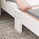 Lettino per Bambini 3-6 Anni con Sponde Laterali Anticaduta 143x74x66 cm in MDF Bianco e Rosa