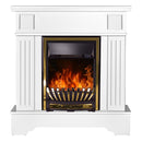 Camino Elettrico da Pavimento 109,2x103,4x30 cm Effetto Fiamma 2000W Marina Extra & Meridian Bianco