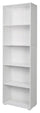 Bücherregal 5 Regale 60x30x195 cm aus weißem MDF