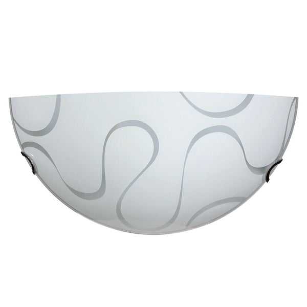 sconto Wandleuchte 1xE27 Haken Chromplatte Glas weiß dekoriert Ondina E-Energy Onda