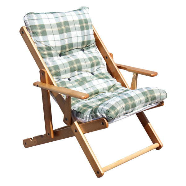sconto Honey 3-Positionen-Relax-Sessel mit Kissen 84x60x100 h cm in grüner Baumwolle